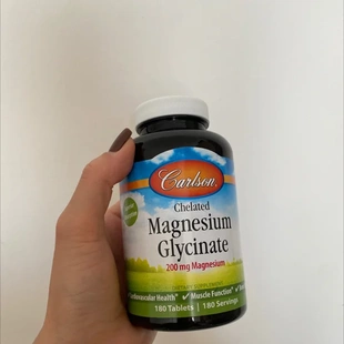 Carlson 康一生 甘氨酸螯合镁 Glycinate 200mg 180片 睡眠 骨骼