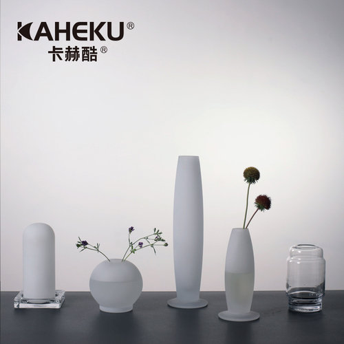 kaheku蒙砂玻璃小花插简约现代
