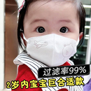 绿鼻子婴儿钢印口罩0-6月3岁宝宝一次性防护儿童3d立体幼儿口耳罩