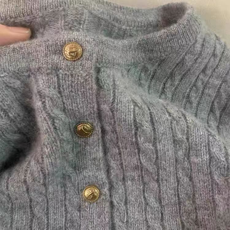 100%美丽诺羊毛开衫女秋冬