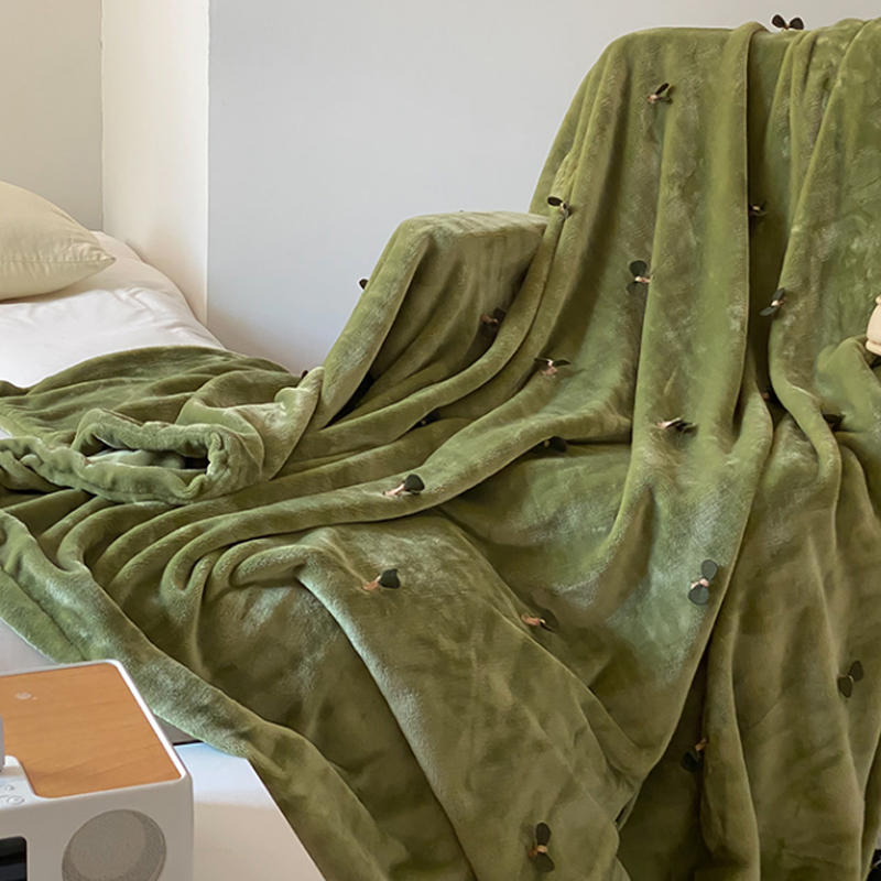 加厚牛奶绒双层毯，也是被套