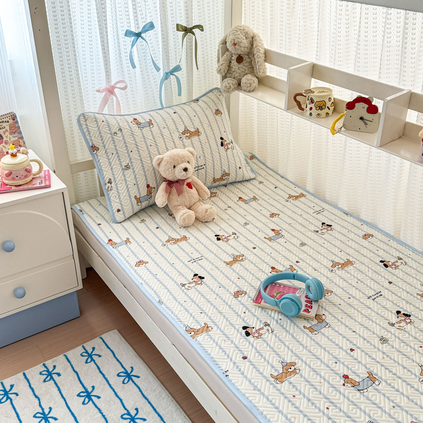 ESIX一乐家纺全棉床盖2025新款学生宿舍上下铺纯棉夹棉床单可机洗