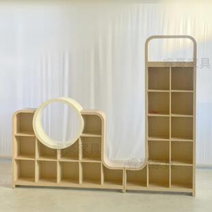 幼儿园早教儿童绘本书架学校异形书架图书馆绘本馆阅读区弧形书柜