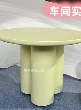 zdh意式极简游戏区彩色实木幼儿园茶几北欧售楼处部处桌椅学习桌