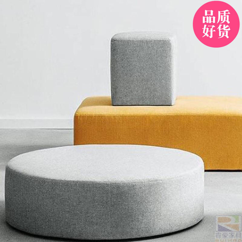 zdh modern Simplicity a living room Single Chairs &amp; Stools Washable Fabric art single circular square Pedal Restin the Residential furniture , Sofa , Chairs &amp; Stools/Foot  category - from Buy2taobao.com to provide professional Taobao agent buy service