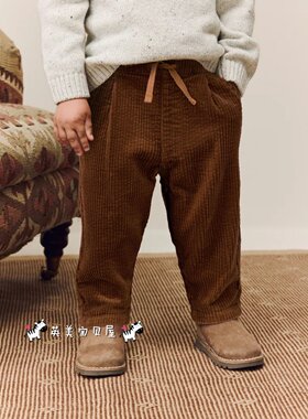 NEXT英国男童装棕色灯芯绒长裤