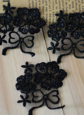 DIY服装辅料优质黑色水溶衣服布贴4.5CM*4CM1元2个