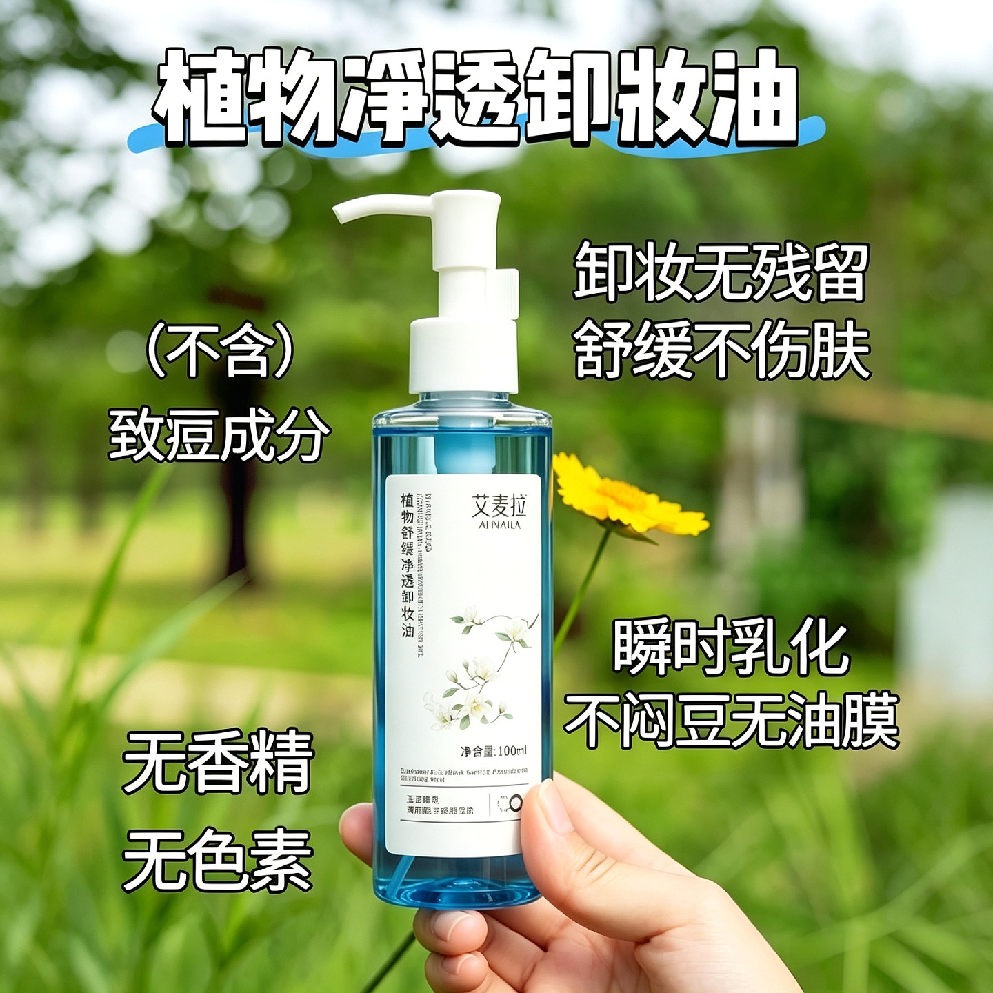 植物净透卸妆油不刺激舒缓敏感肌用眼唇脸部深层清洁揉黑头秒乳化