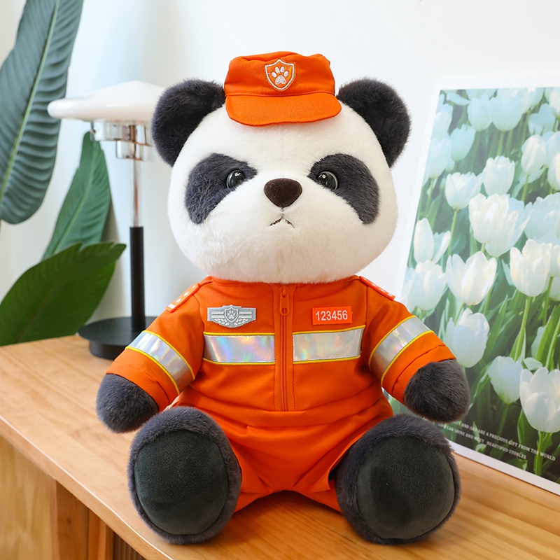 可爱交警小熊玩偶熊猫警察纪念品
