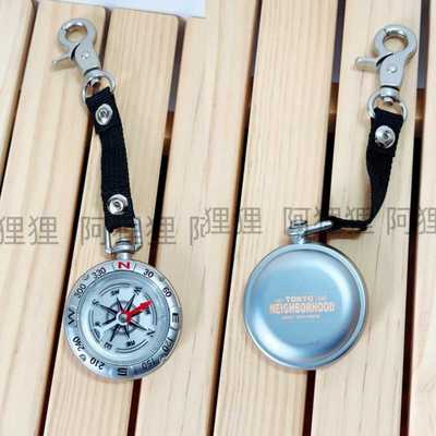 复古NBHD罗盘户外指南针露营运动钥匙扣HOOD便携挂件项链背包配饰