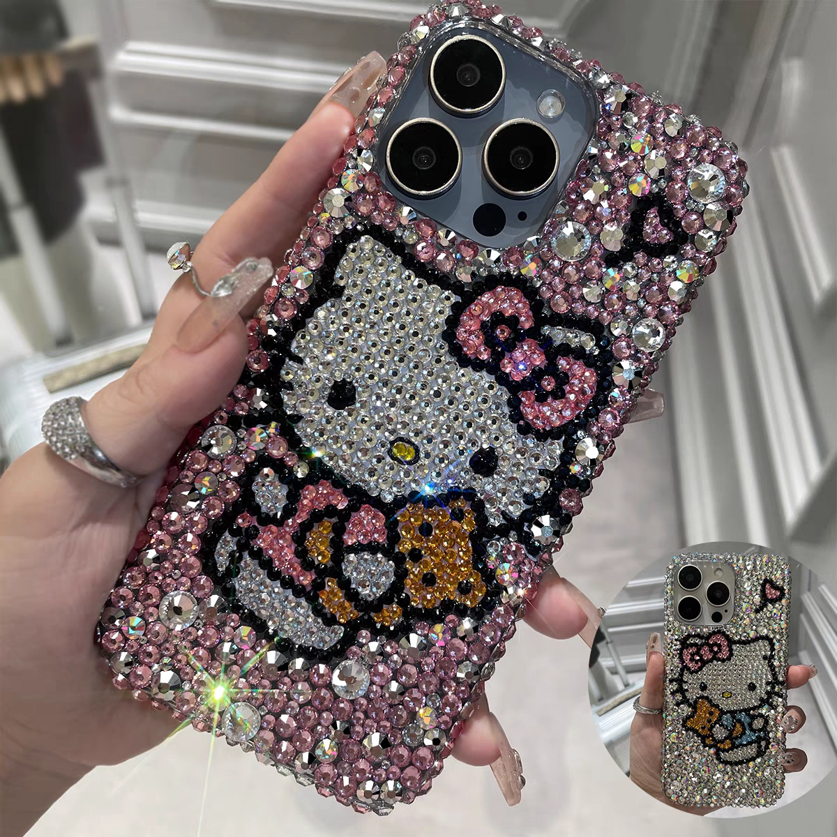 网红懒懒镶钻手机壳成品水钻苹果系列iPhone17promax17卡通16pro,个性定制/设计服务/DIY,手机壳/保护套定制,淘宝优惠券,粉丝福利购,淘宝优惠卷