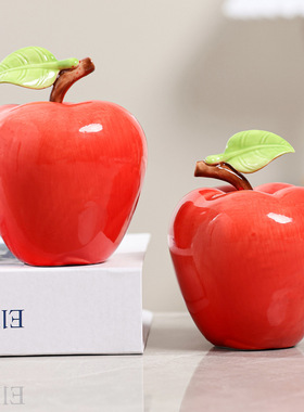 创意仿真陶瓷苹果装饰摆件