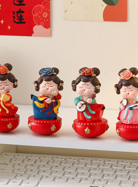 可爱古风唐宫赋不倒翁小摆件