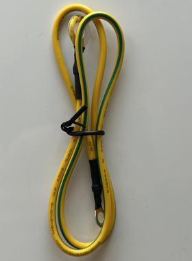 定制防静电接地线长度50CM绿柱黄FG线两头圆盘端子18AWG-1015线
