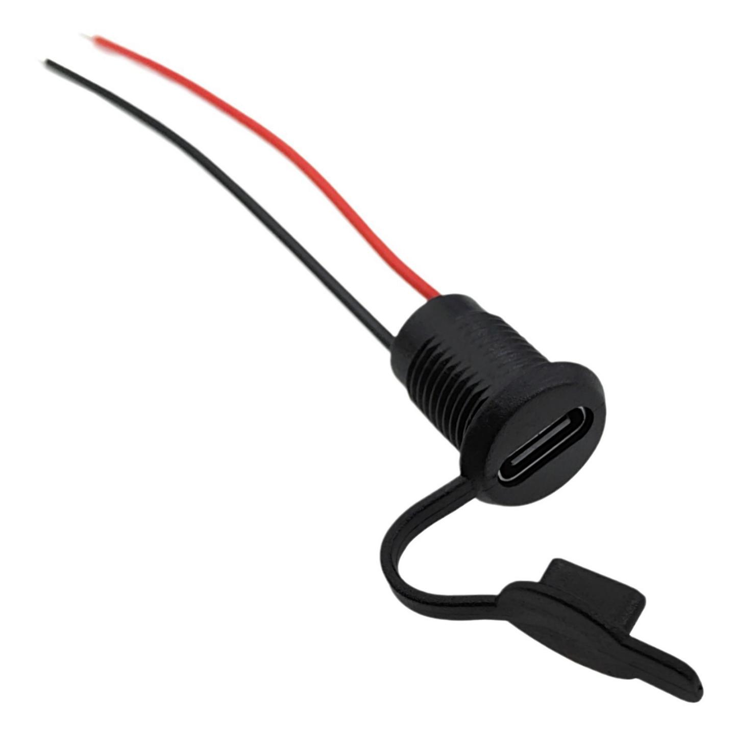 Typec母座带线60防水带盖帽