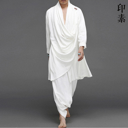复古棉麻禅修居士宽松民族风汉服