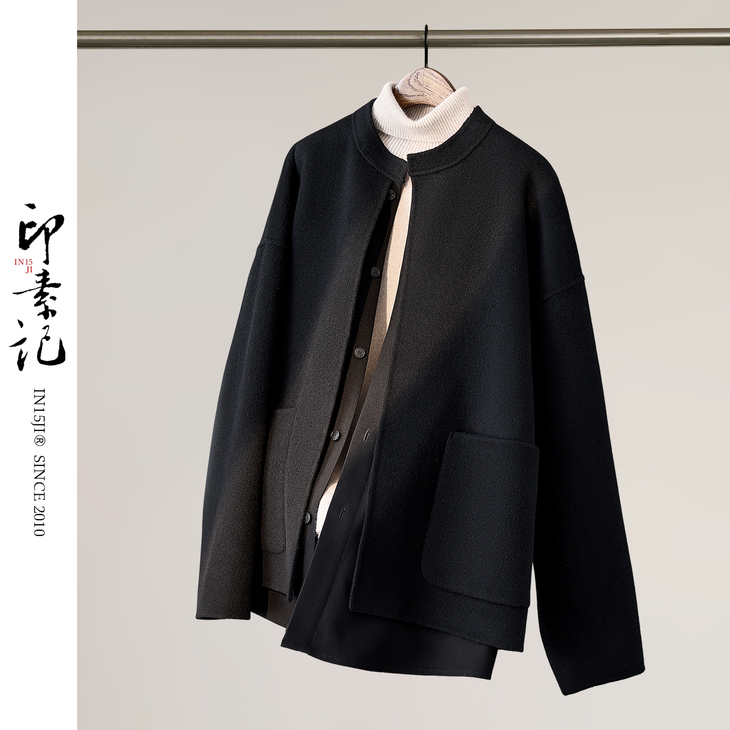 100%纯羊毛双面呢大衣假两件复古风禅服茶服中式居士古装外套
