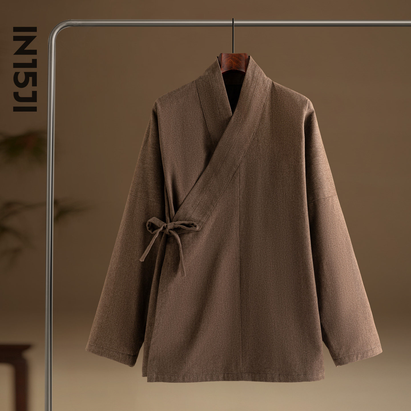 秋冬毛呢外套宽松禅修汉服右衽道袍复古传统交领汉服禅修居士服