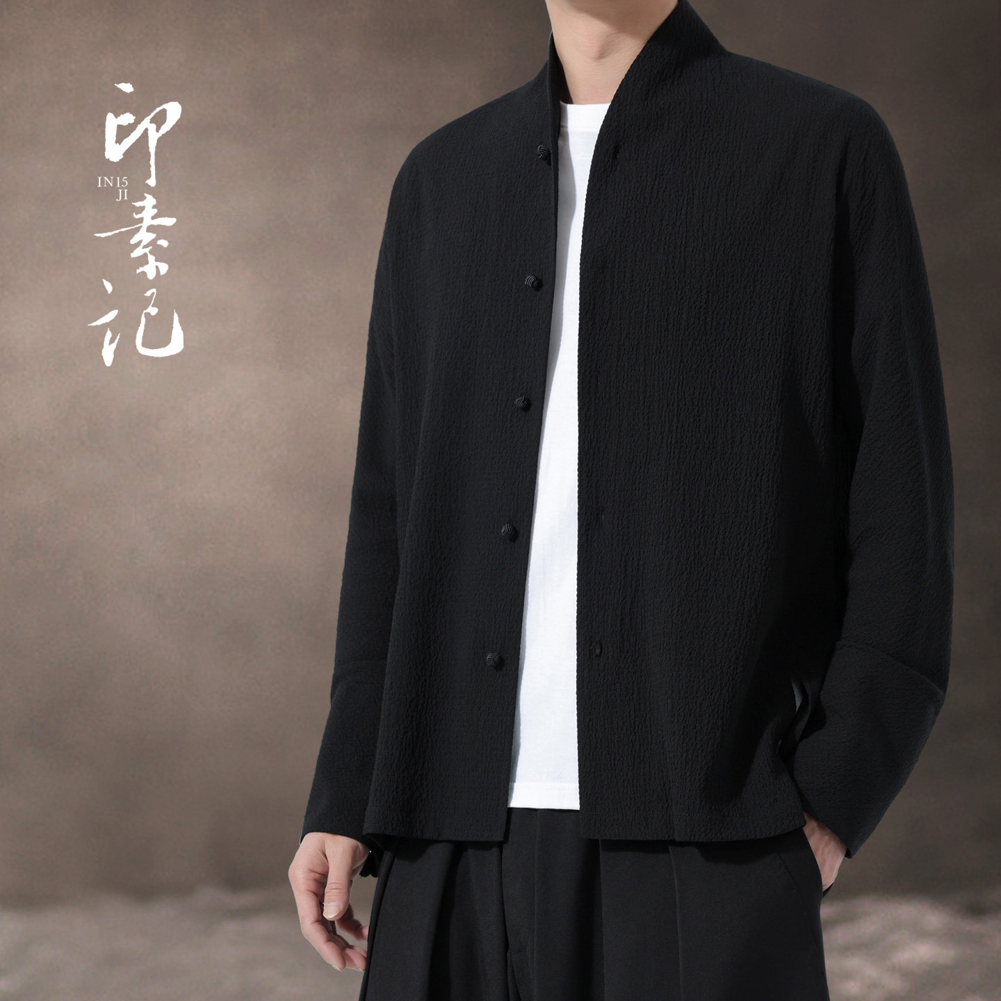 中国风男装春款新中式衬衫禅意衬衣V领开衫男女汉服薄冰丝薄外套图片