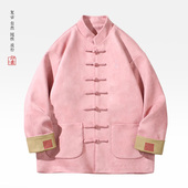 夹克复古刺绣中式 秋款 中国风唐装 盘扣立领盘扣男女国潮情侣外套