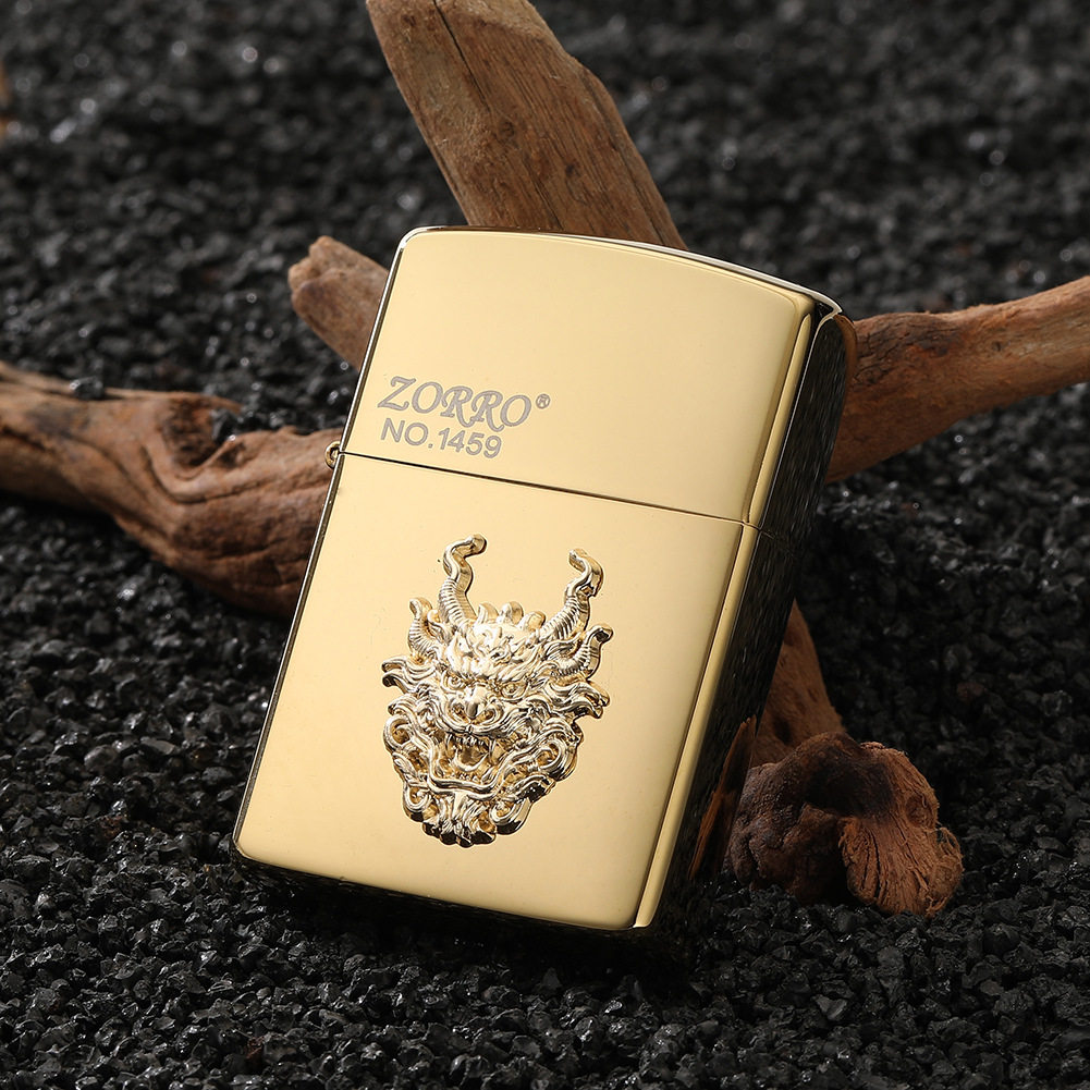 正品佐罗煤油砂轮打火机IP金龙头加厚纯铜壳送人男朋友生日礼物