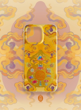 琯朗原创｜招财十二时辰·黄葫芦吉祥八宝手机壳IMD大孔全包亮闪