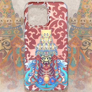 琯朗原创【清仓不退换】扎基拉姆平安财源茂盛手机壳 IMD大孔金光