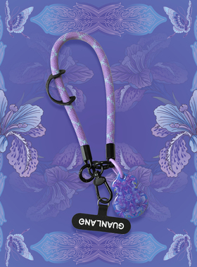 琯朗原创 紫色鸢尾花葫芦手机链腕带手提斜挎新中式挂绳包挂挂件