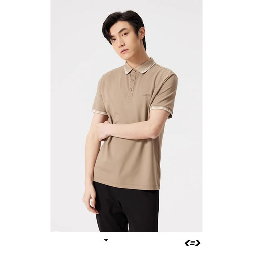 Q3XTX1121 1131 1141S利家男夏季新品商务休闲纯棉透气翻领短袖T