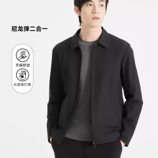 24QFY9012 時尚 休閑翻領修身 舒適簡約風衣外套男 9031S利家秋季