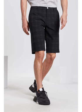 Q1XST00601利家男士夏季新款商务时尚百搭简约格子西装五分裤短裤