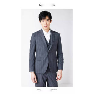 百搭微弹休闲正装 22QXF041 西服三件套 流行修身 时尚 042SA男装 秋季