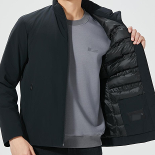 B4DBR0021Y 0022Y利家冬季时尚舒适轻薄修身立领拉链纯色羽绒服男