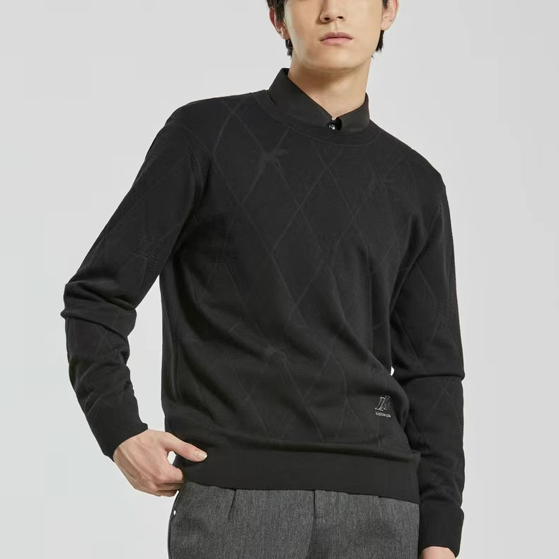 G2DMS0041 0042S利家冬季时尚新款保暖舒适圆领长袖针织羊毛衫男