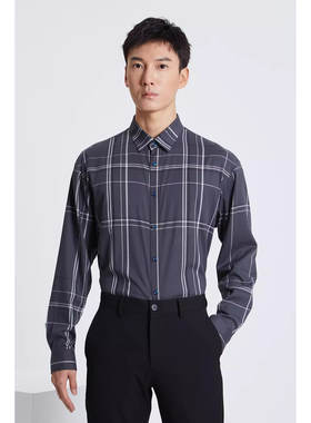 Q1CXC0011S利家男装商务春款休闲时尚商务条纹设计百搭微阔版衬衣