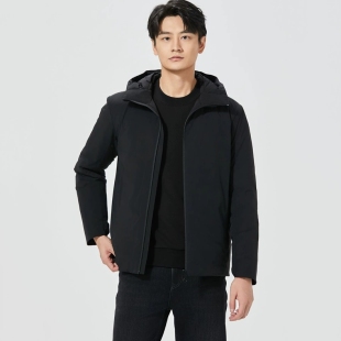 B4DBR2011Y 2012Y利家冬季新款保暖舒适轻薄商务纯色连帽羽绒服男