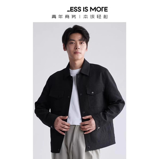 休闲翻领百搭抗皱条纹夹克外套男装 A4QJK0011Y利家秋季 2024年新款