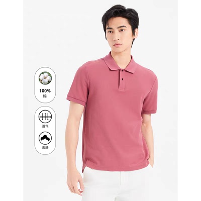 新款合体舒适透气翻领短袖男装