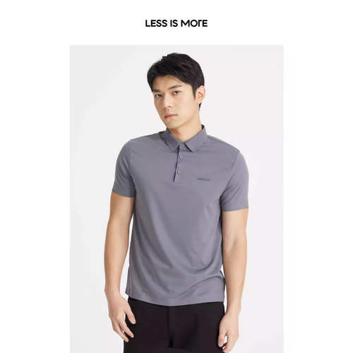 Q4XTX1091 1092 1093S利家夏季商务新款平纹修身翻领短袖T恤男