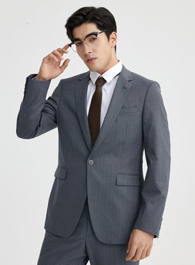 A4CXF031SA利家春季新款商务通勤结婚礼服修身一粒扣西服两件套男