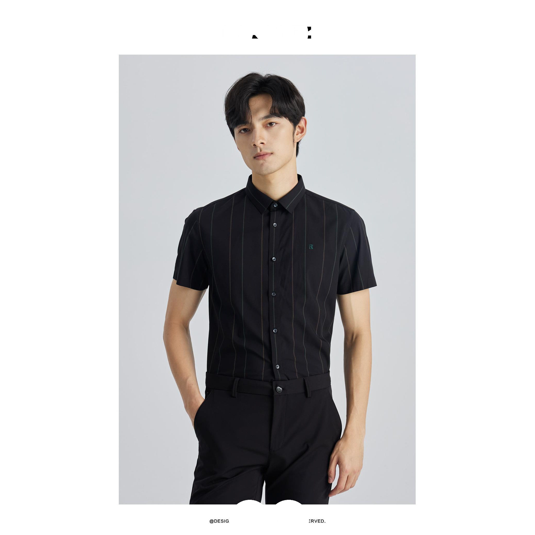 22XZC0111 0113 0133Y利家男装夏季时尚正装柔软修身百搭短袖衬衫图片