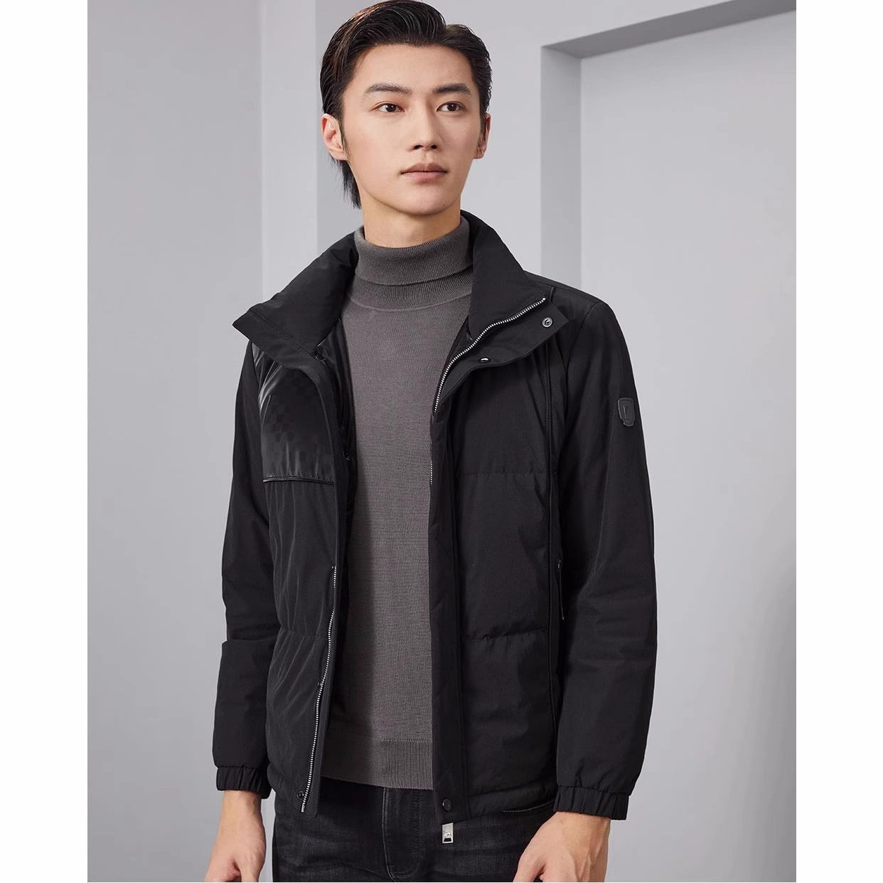 22DRF9331S 9151S 9021S男装冬季舒适立领短款修身白鹅绒羽绒服