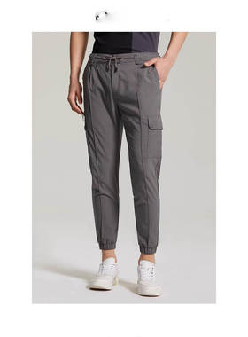 G2XXK60101 60102 60302利家夏季潮流松紧腰微阔版休闲九分裤男装