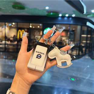 适用沃尔沃EX30钥匙套沃尔沃ex30金属皮革汽车蓝牙遥控钥匙包扣壳