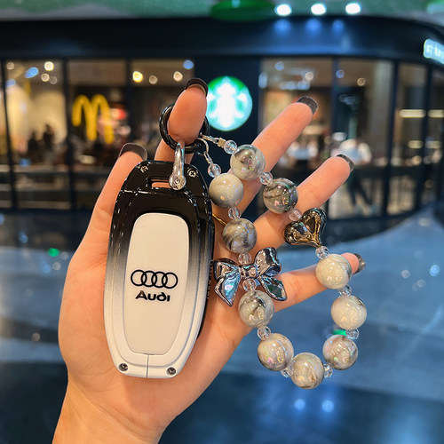 适用奥迪钥匙套适用老款A4L/Q5/A6L时尚女壳A5/A3/Q3/Q7/Q8男包扣