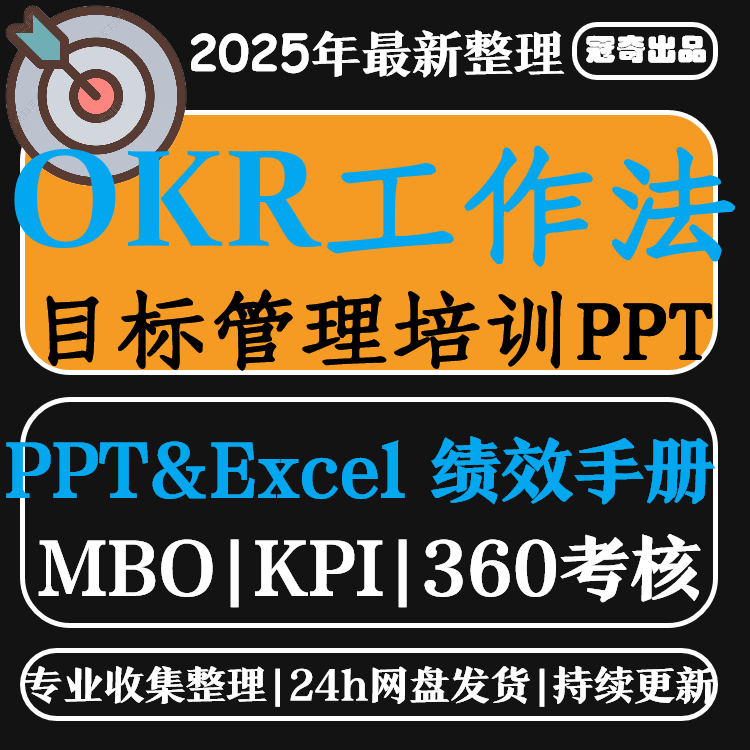 OKR企业工作法目标管理PPT课件Excel模板okr绩效管理实施方法成效