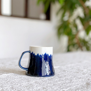 【美浓烧】富士山马克杯 咖啡杯 日本制造 蓝色 清新脱俗送礼佳品