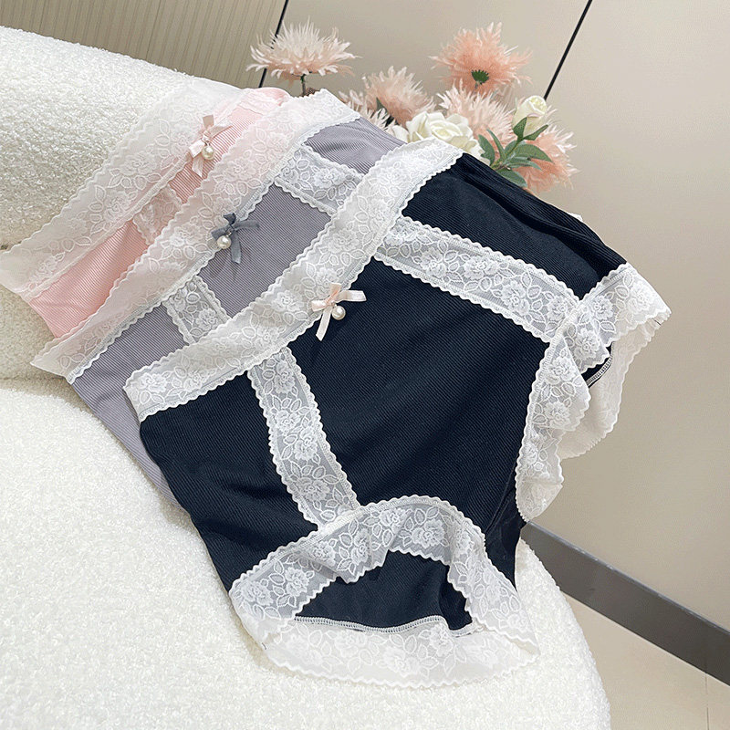 薄款螺纹莫代尔大码胖mm200斤内裤女高腰无痕微收腹蕾丝花边纯色,女士内衣/男士内衣/家居服,女三角裤,淘宝优惠券,粉丝福利购,淘宝优惠卷