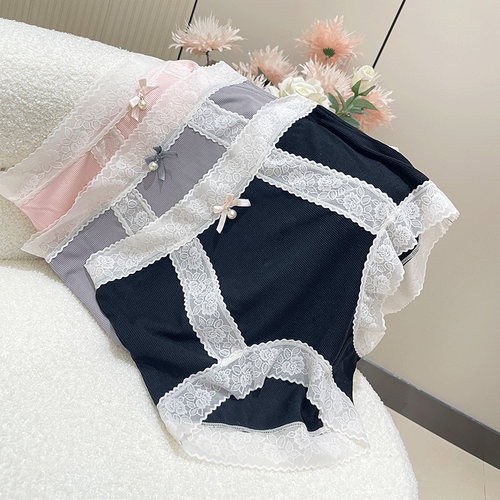 薄款螺纹莫代尔大码内裤高腰