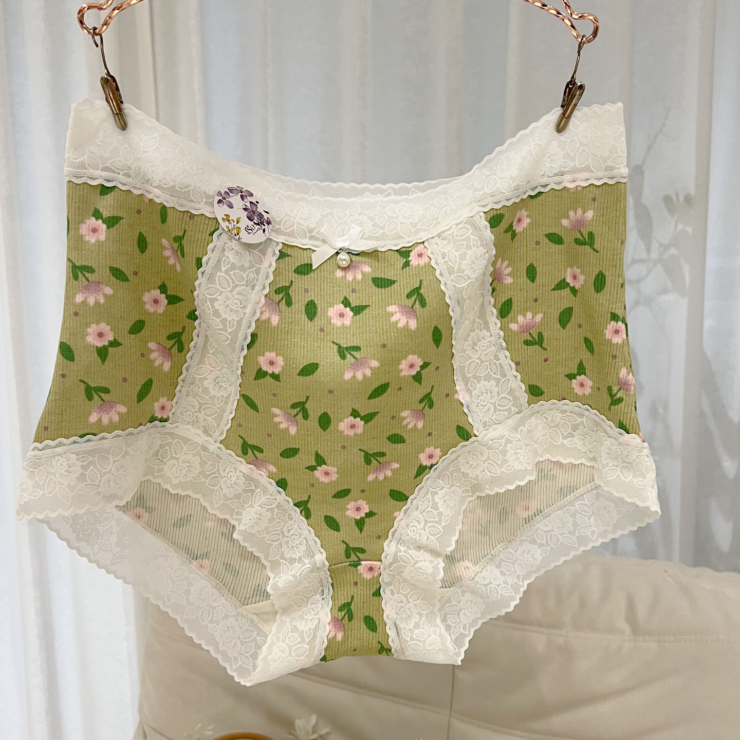 薄款螺纹莫代尔大码胖mm200斤内裤女高腰无痕微收腹碎花内裤,女士内衣/男士内衣/家居服,女三角裤,淘宝优惠券,粉丝福利购,淘宝优惠卷